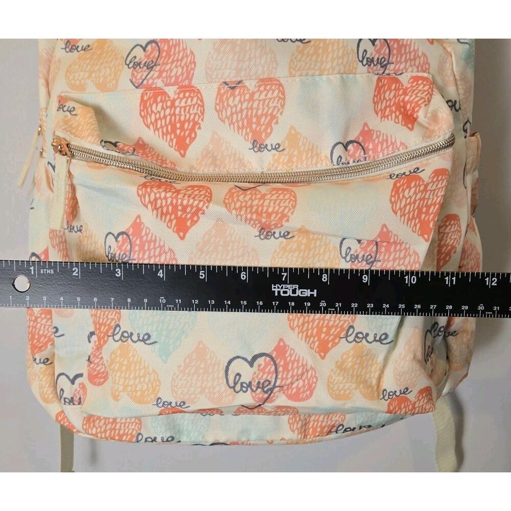 WHATS NEXT BRAND Backpack LOVE HEARTS Watercolor Pastels NEW 11x16" Lined School - Picture 7 of 9